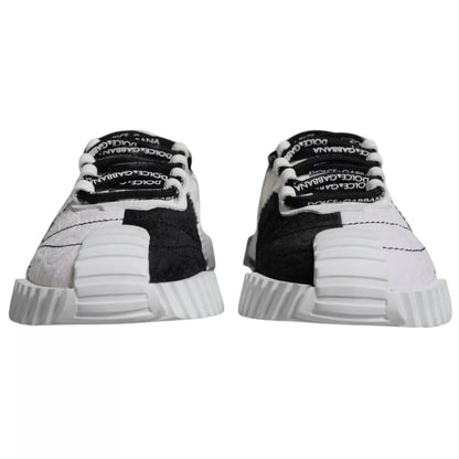 Dolce & Gabbana White Black Low Top NS1 Sneakers Shoes
