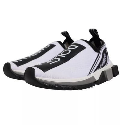 Dolce & Gabbana White Black Slip On Sorrento Sneakers Shoes