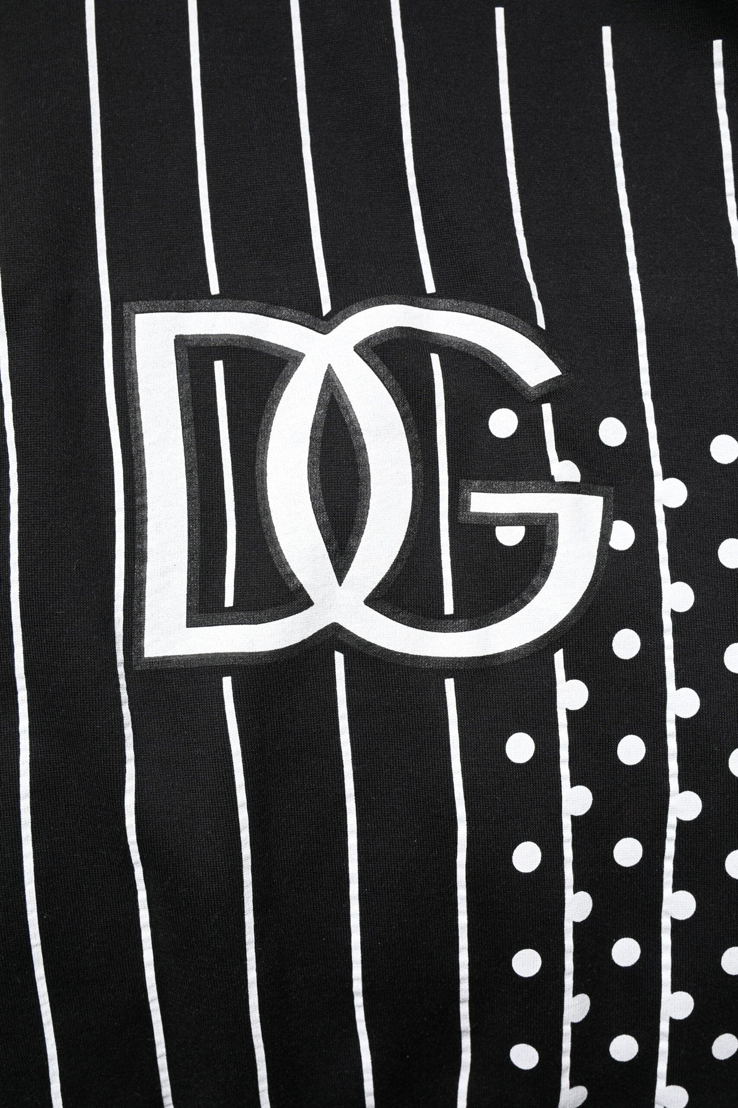 Dolce & Gabbana Black White Stripe Hooded Sweatshirt Sweater