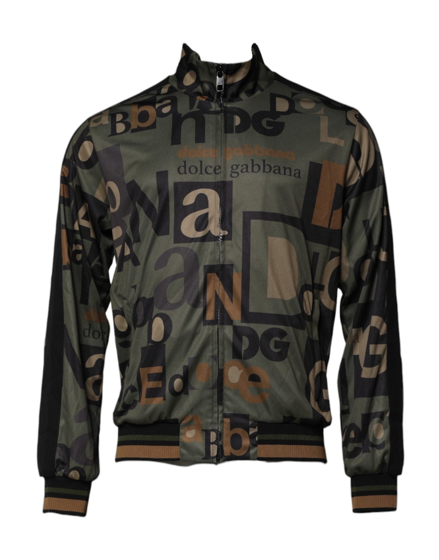 Dolce & Gabbana Multicolor Logo Full Zip Men Bomber Sweater