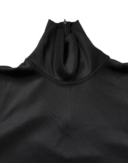 Dolce & Gabbana Black Polyester Turtleneck Pullover Sweater