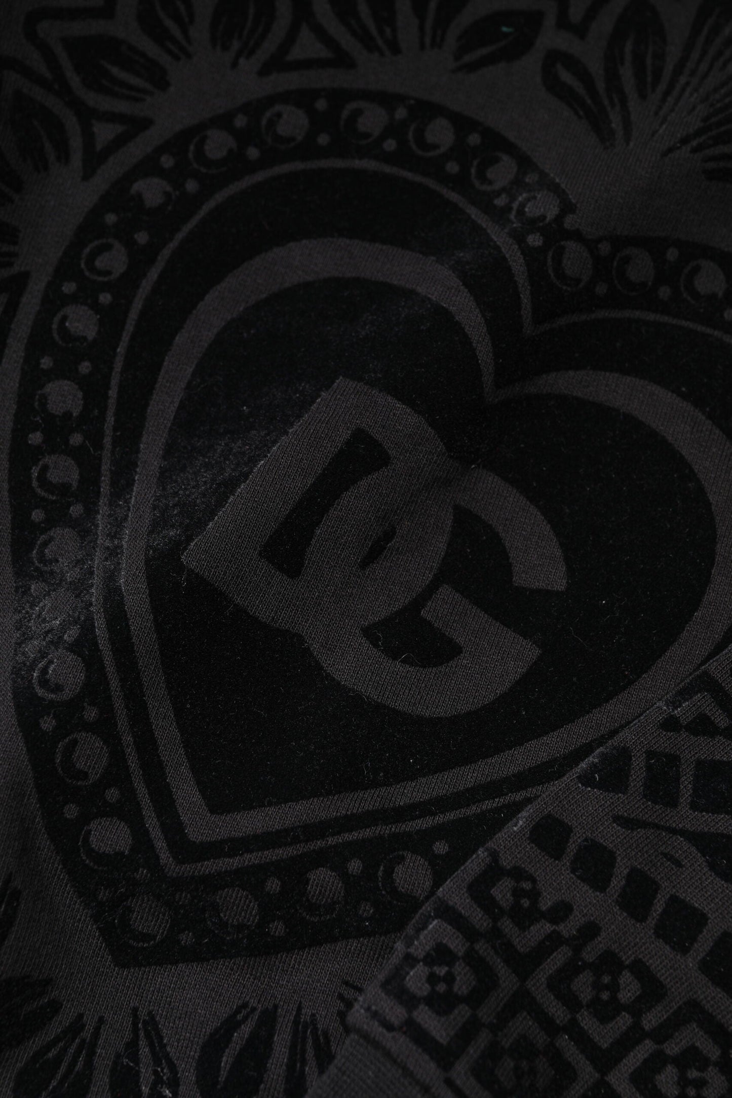 Dolce & Gabbana Black Printed Crew Neck Sweatshirt Sweater