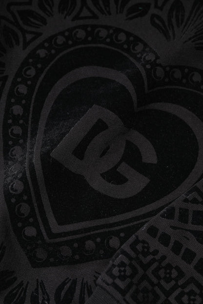 Dolce & Gabbana Black Printed Crew Neck Sweatshirt Sweater