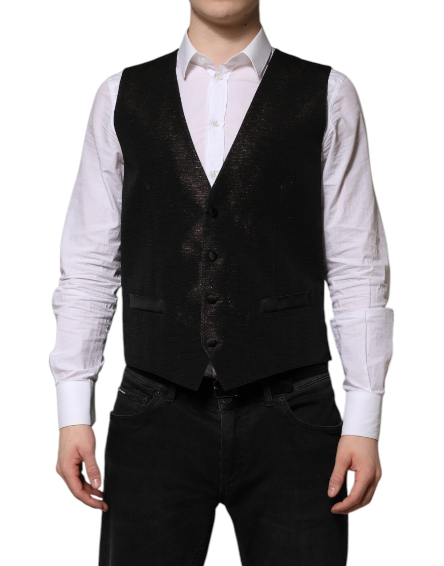 Dolce & Gabbana Dark Brown Dress Formal Men Waistcoat Vest