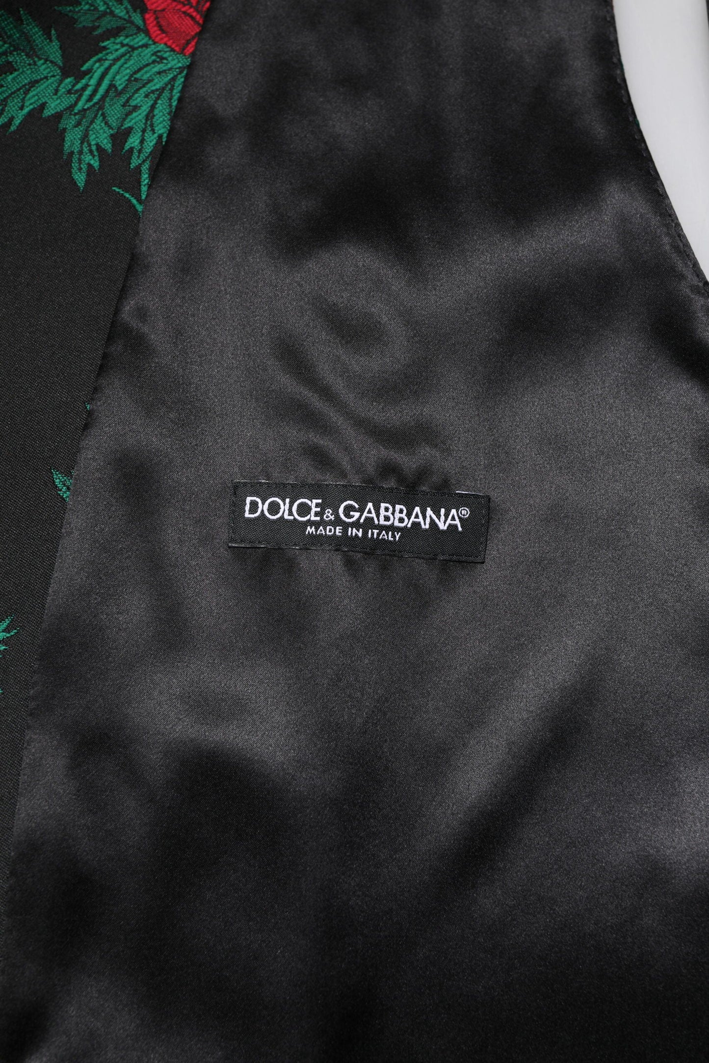 Dolce & Gabbana Red Floral Brocade Formal Men Waistcoat Vest