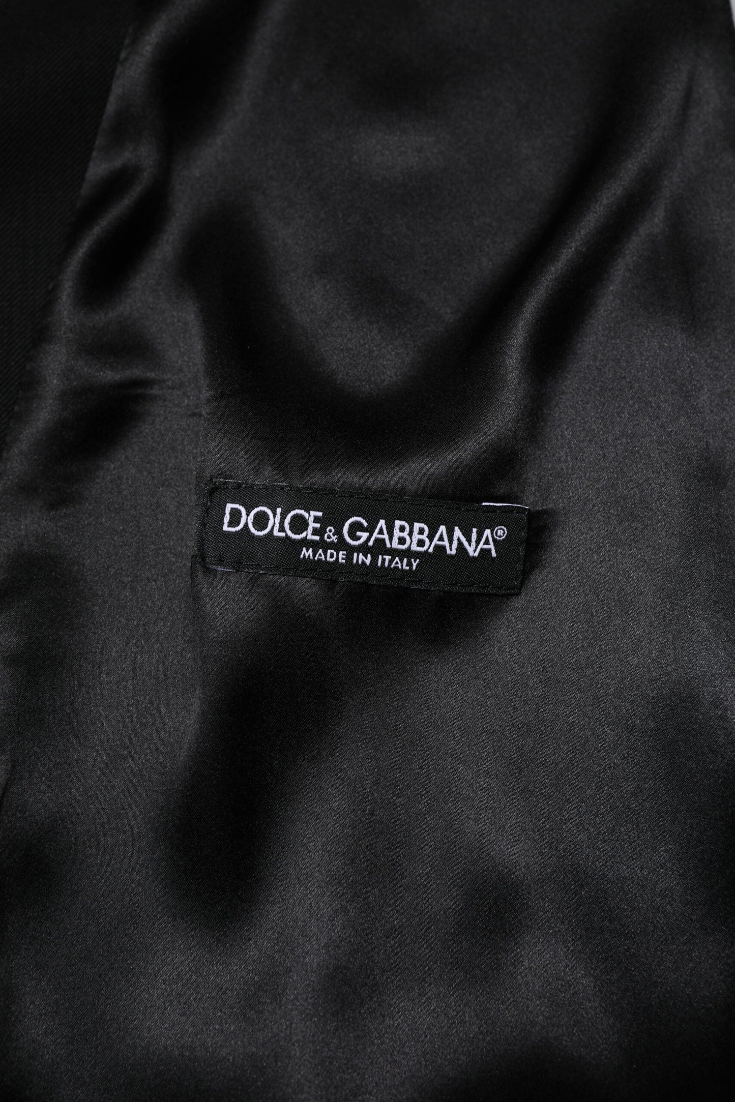 Dolce & Gabbana Black Wool Dress Formal Men Waistcoat Vest