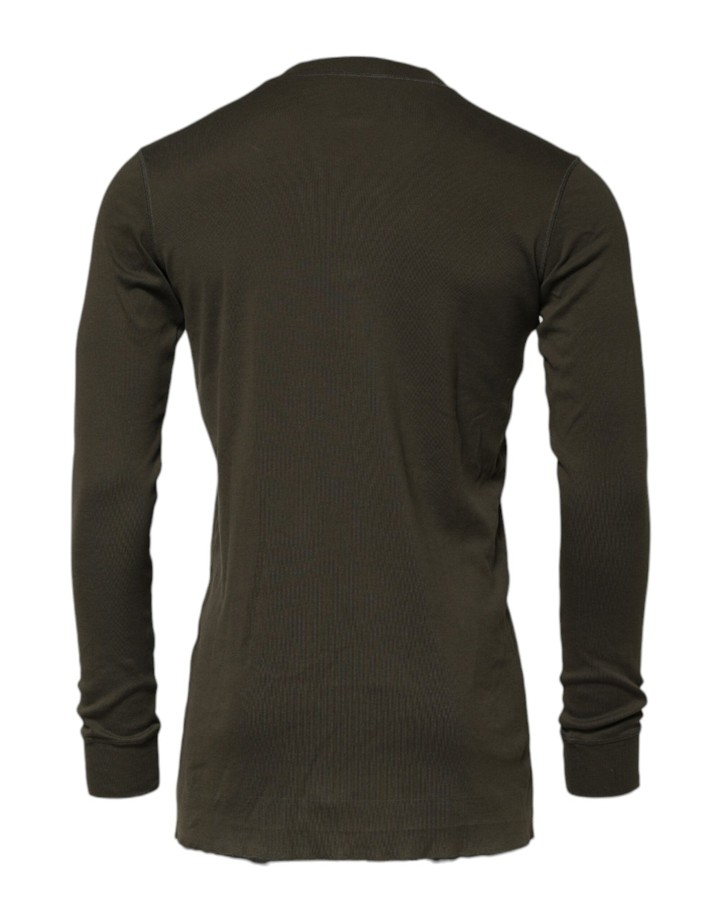 Dolce & Gabbana Dark Green Long Sleeves Crew Neck T-shirt