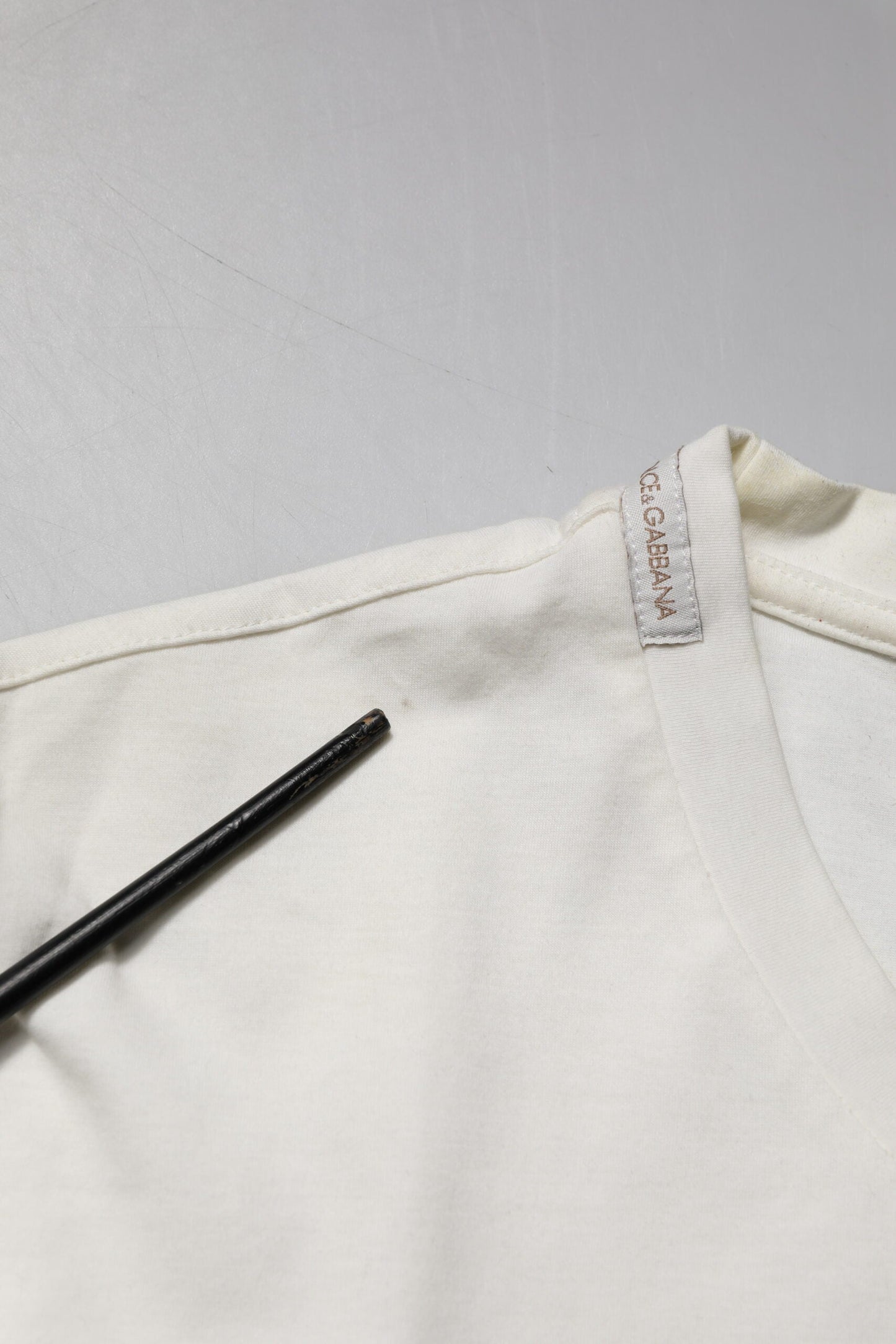 Dolce & Gabbana White Cotton Logo Bandana Print T-shirt