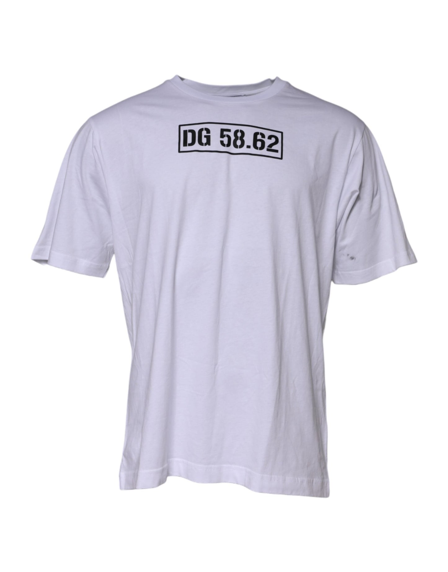 Dolce & Gabbana White Cotton Logo Print Crew Neck T-shirt