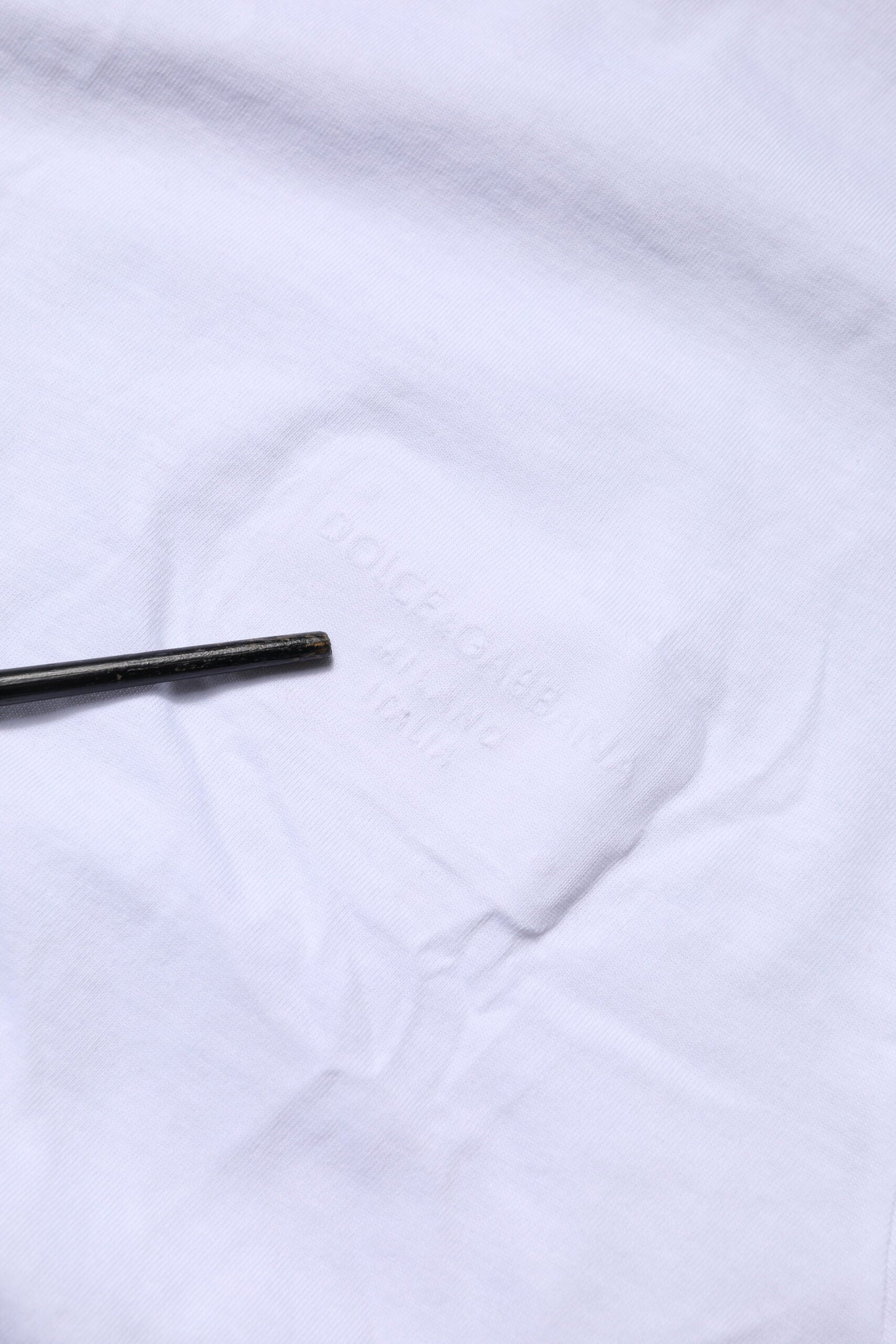 Dolce & Gabbana White Cotton Logo Patch Crew Neck T-shirt