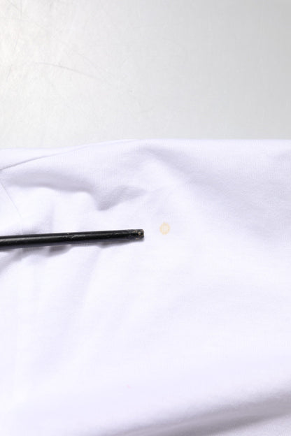 Dolce & Gabbana White Logo Embroidery Round Neck T-shirt