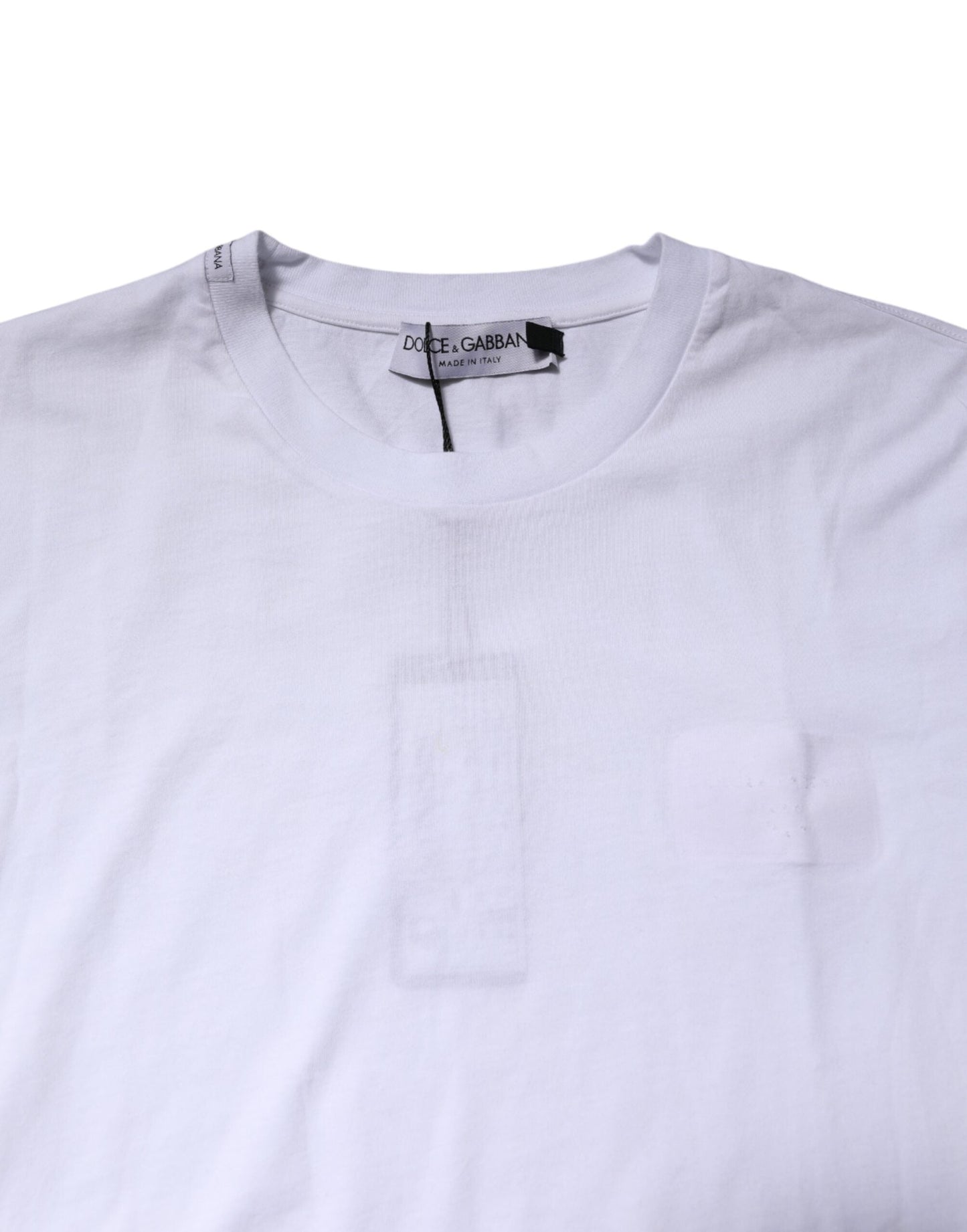 Dolce & Gabbana White Cotton Men Crew Neck Tee T-shirt