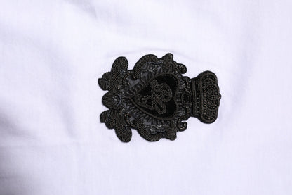 Dolce & Gabbana White Cotton DG Crown Embroidery T-shirt