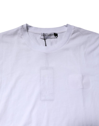 Dolce & Gabbana White Cotton Crew Neck Short Sleeves T-shirt