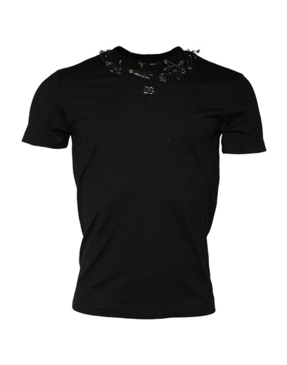 Dolce & Gabbana Black Logo Embellish Short Sleeves T-shirt