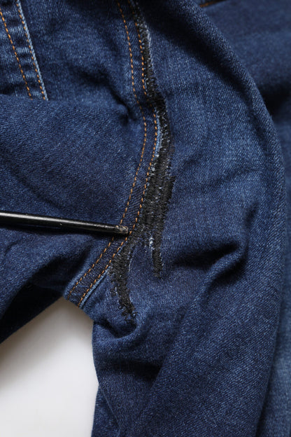 Dolce & Gabbana Blue Cotton High Waisted Cropped Denim Jeans