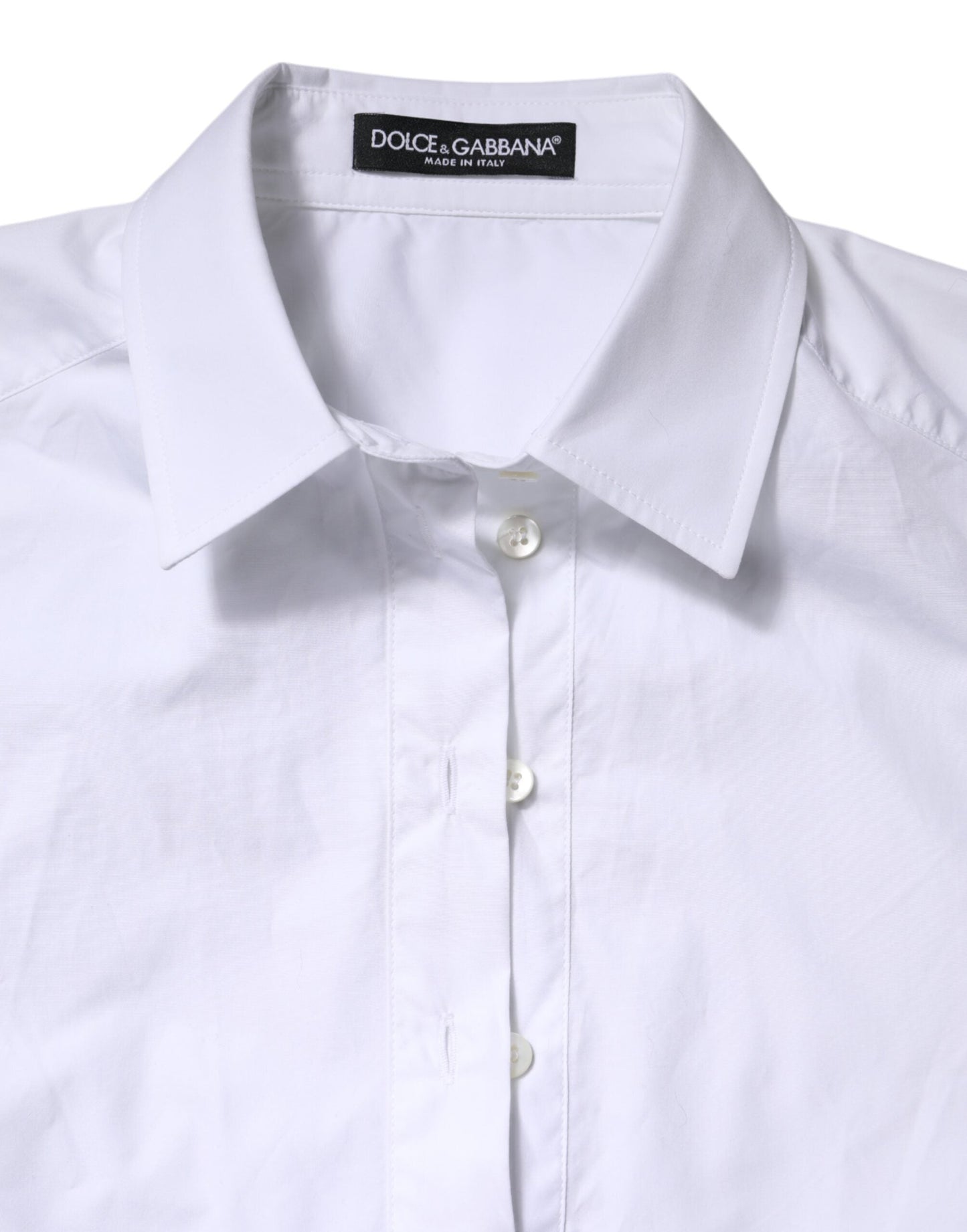 Dolce & Gabbana White Cotton Short Sleeves Collared Polo Top