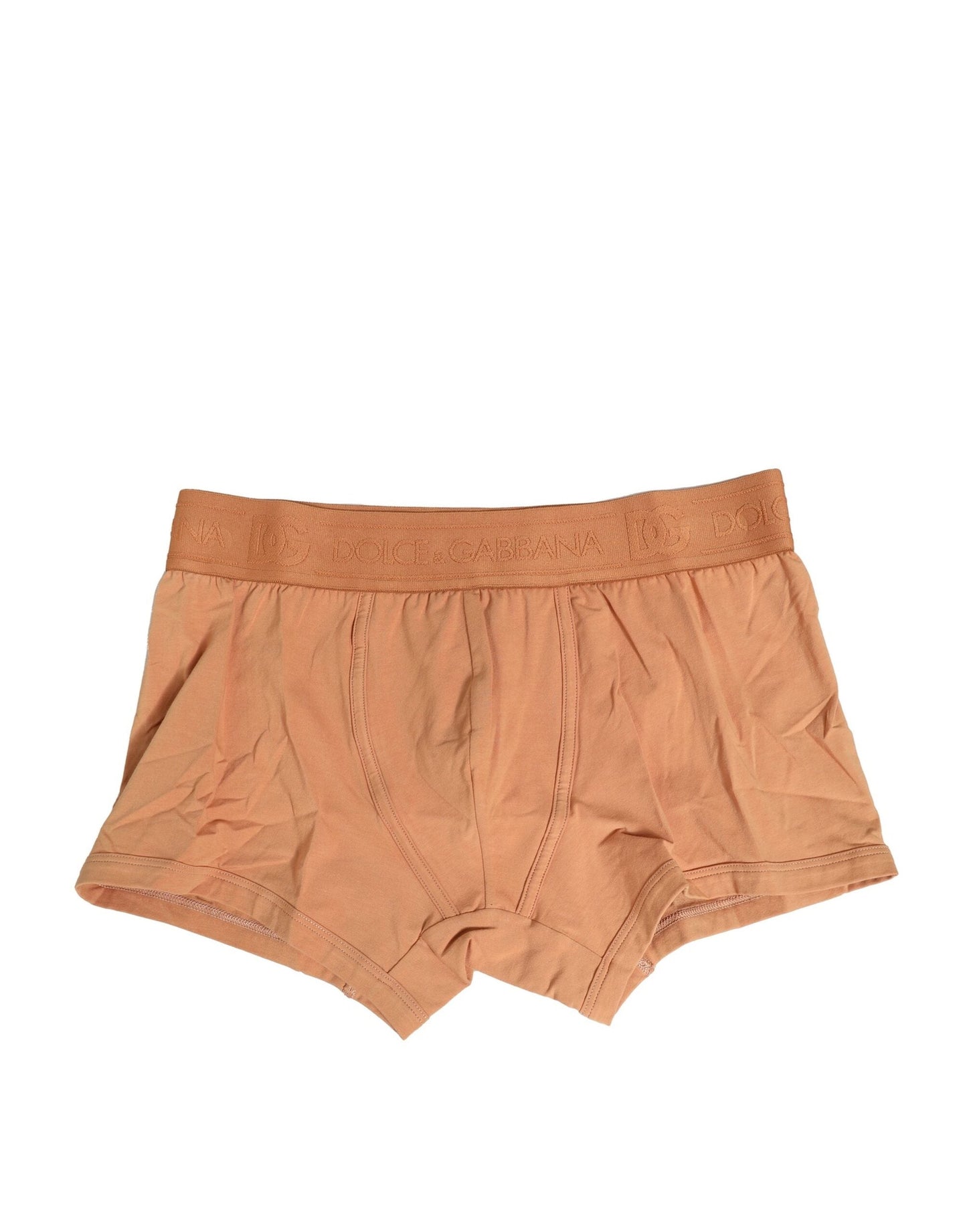 Dolce & Gabbana Brown Cotton Stretch Regular Boxer Underwear