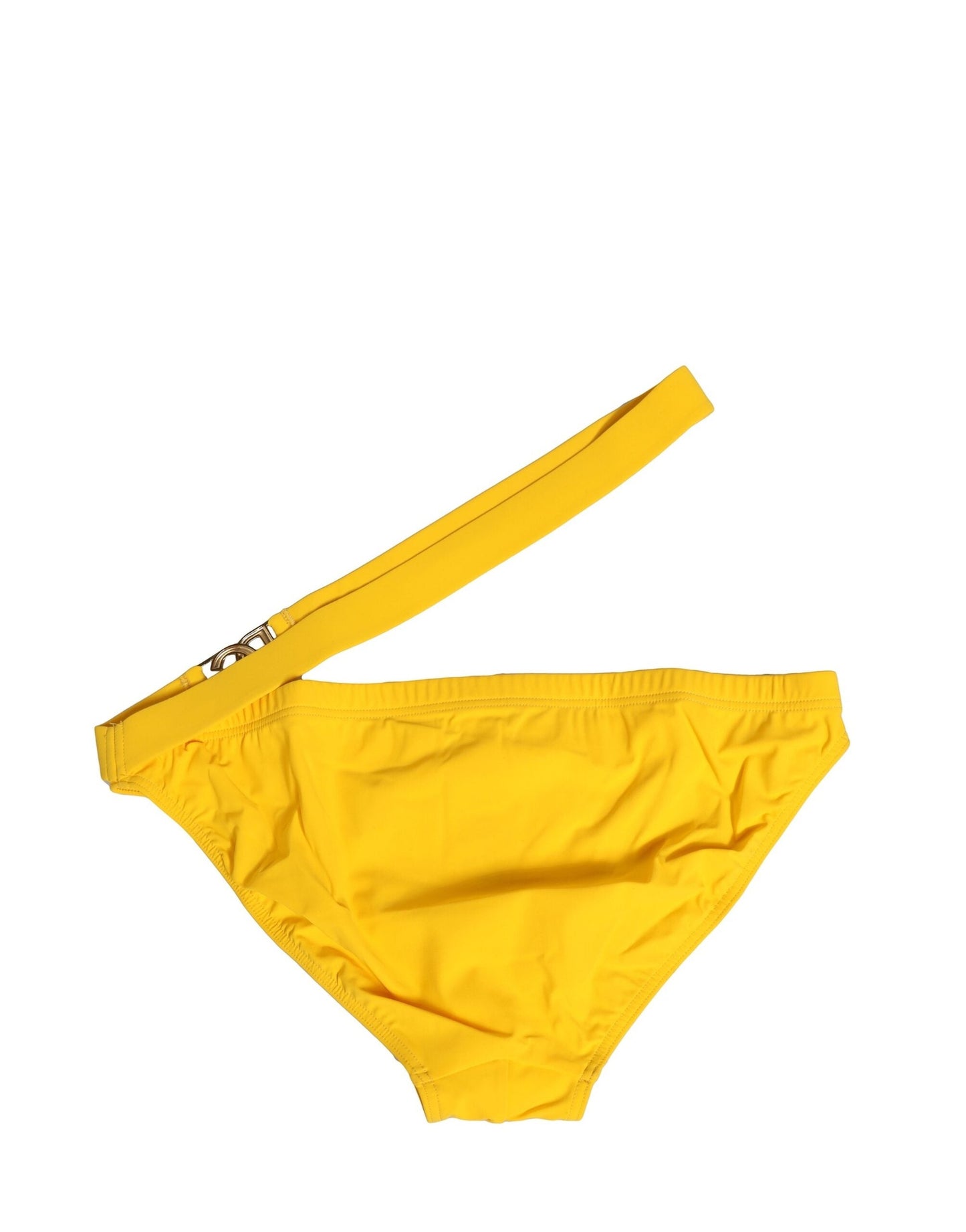 Dolce & Gabbana Yellow Waistband Logo Beachwear Brief Swimwear