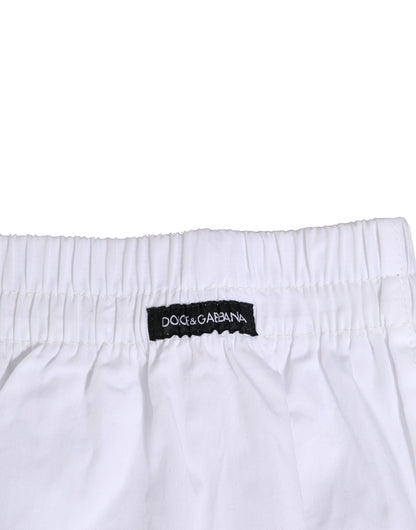 Dolce & Gabbana White Cotton Regular Boxer Shorts Underwear