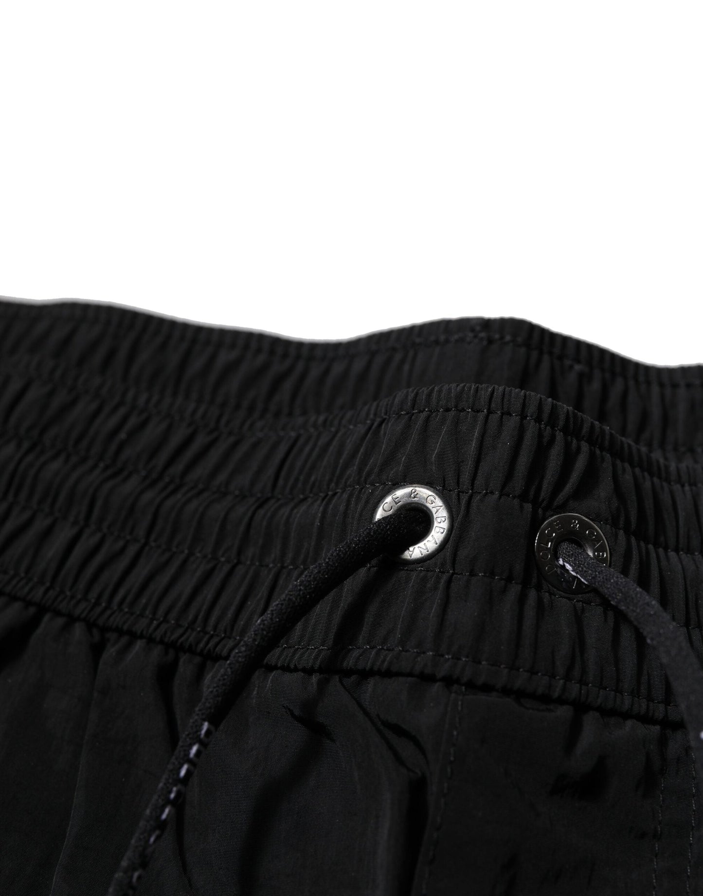 Dolce & Gabbana Black Polyester Beachwear Men Shorts Swimwear