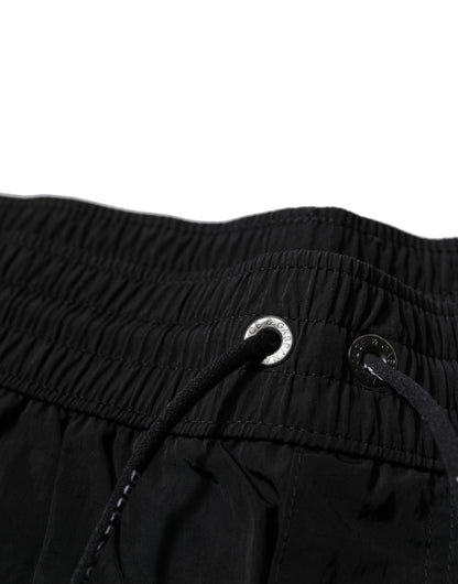 Dolce & Gabbana Black Polyester Beachwear Men Shorts Swimwear