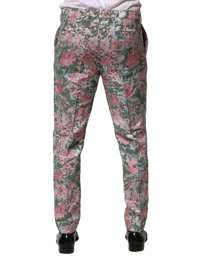 Dolce & Gabbana Multicolor Floral Jacquard Pants
