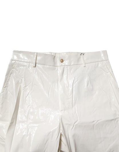 Dolce & Gabbana White Nylon Tapered Dress Men Pants