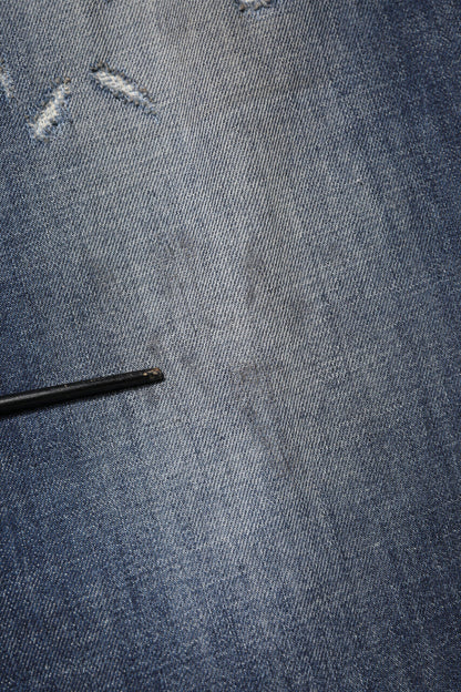 Dolce & Gabbana Blue Washed Tattered Cotton Men Jeans