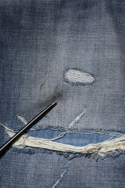 Dolce & Gabbana Blue Washed Tattered Cotton Men Jeans