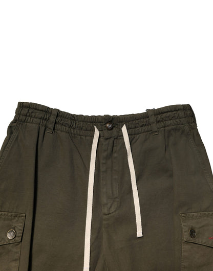 Dolce & Gabbana Brown Cotton Cargo Drawstring Pants