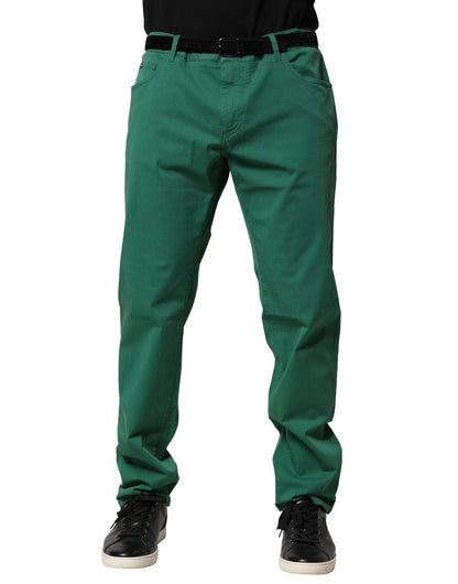 Dolce & Gabbana Green Cotton Stretch Skinny Men Denim Jeans