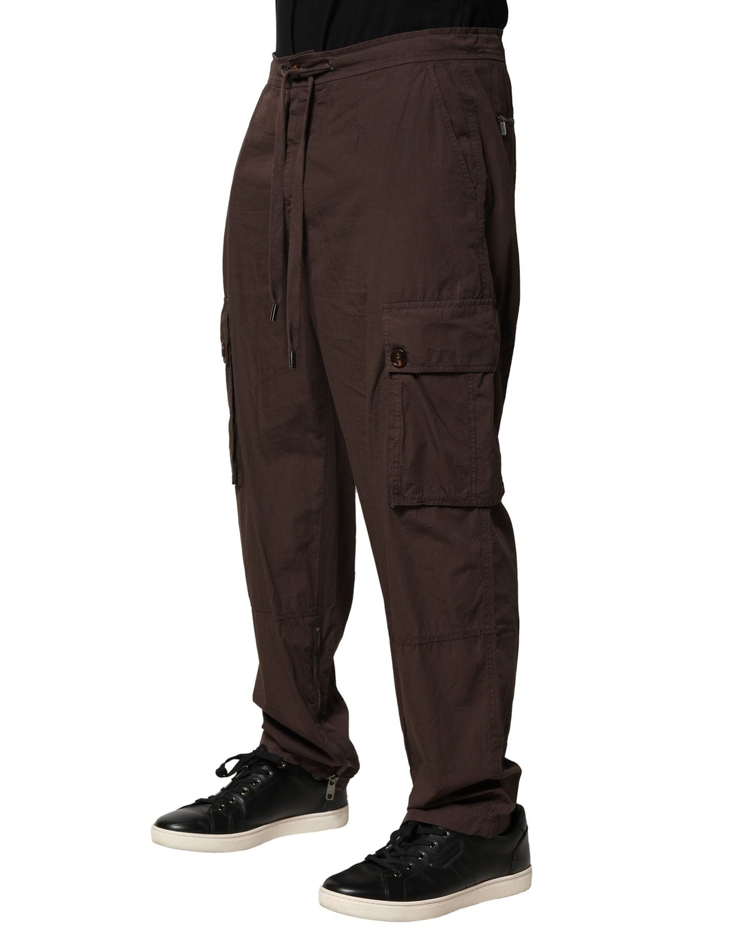 Dolce & Gabbana Brown Cotton Cargo Jogger Men Pants