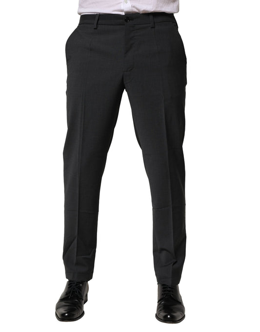 Dolce & Gabbana Black Wool Dress Slim Formal Pants