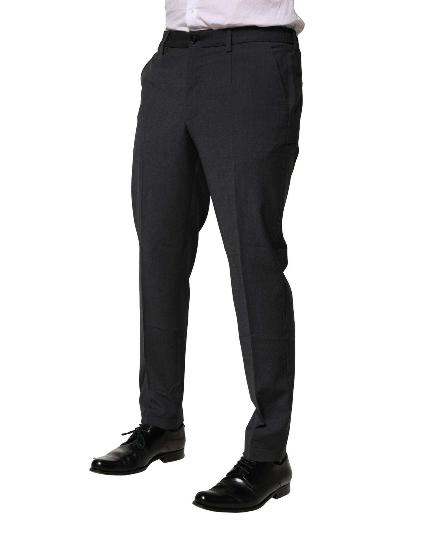 Dolce & Gabbana Black Wool Dress Slim Formal Pants