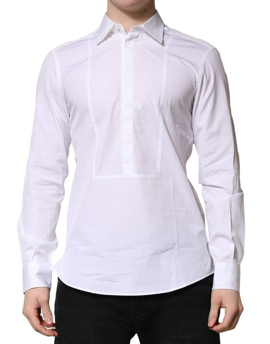 Dolce & Gabbana White Poplin Cotton Formal Men Dress Shirt