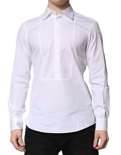 Dolce & Gabbana White Poplin Cotton Formal Men Dress Shirt