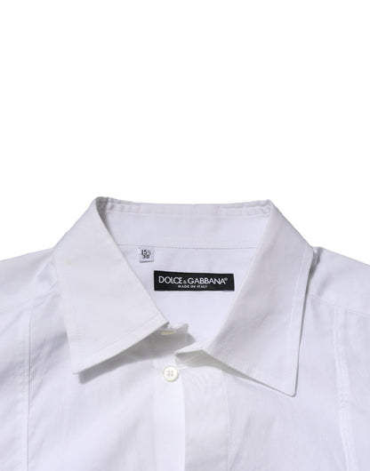 Dolce & Gabbana White Poplin Cotton Formal Men Dress Shirt