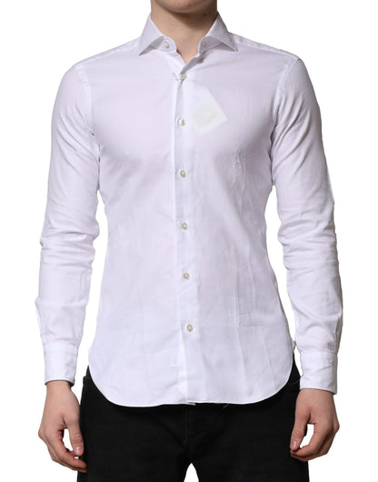Barba Napoli White Long Sleeves Collared Dress Formal Shirt