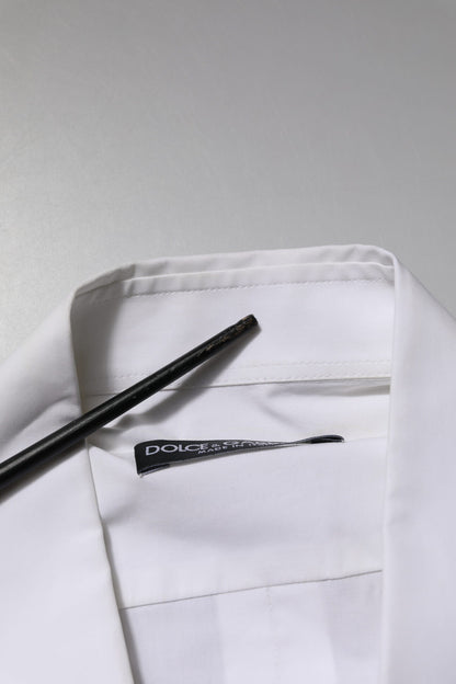 Dolce & Gabbana White Cotton Long Sleeves Dress Formal Shirt