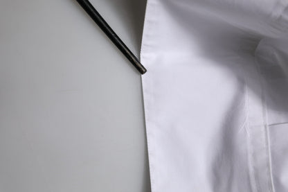 Dolce & Gabbana White Cotton Long Sleeves Dress Formal Shirt