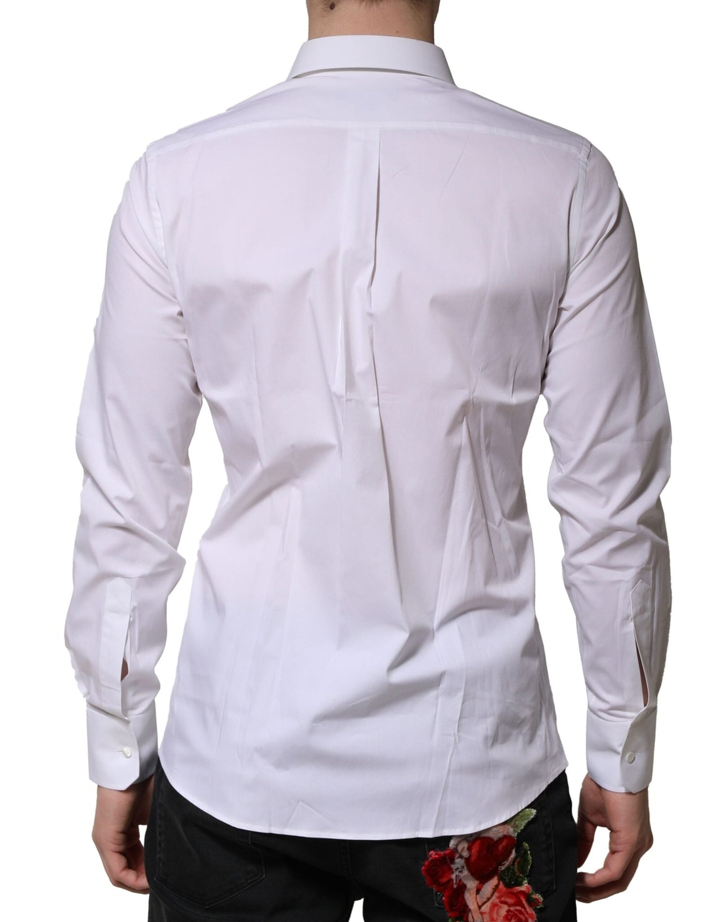 Dolce & Gabbana White MARTINI Long Sleeves Dress Formal Shirt