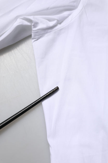 Dolce & Gabbana White Cotton Long Sleeves GOLD Formal Shirt