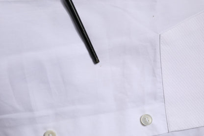 Dolce & Gabbana White Bib Cotton Poplin GOLD Formal Shirt