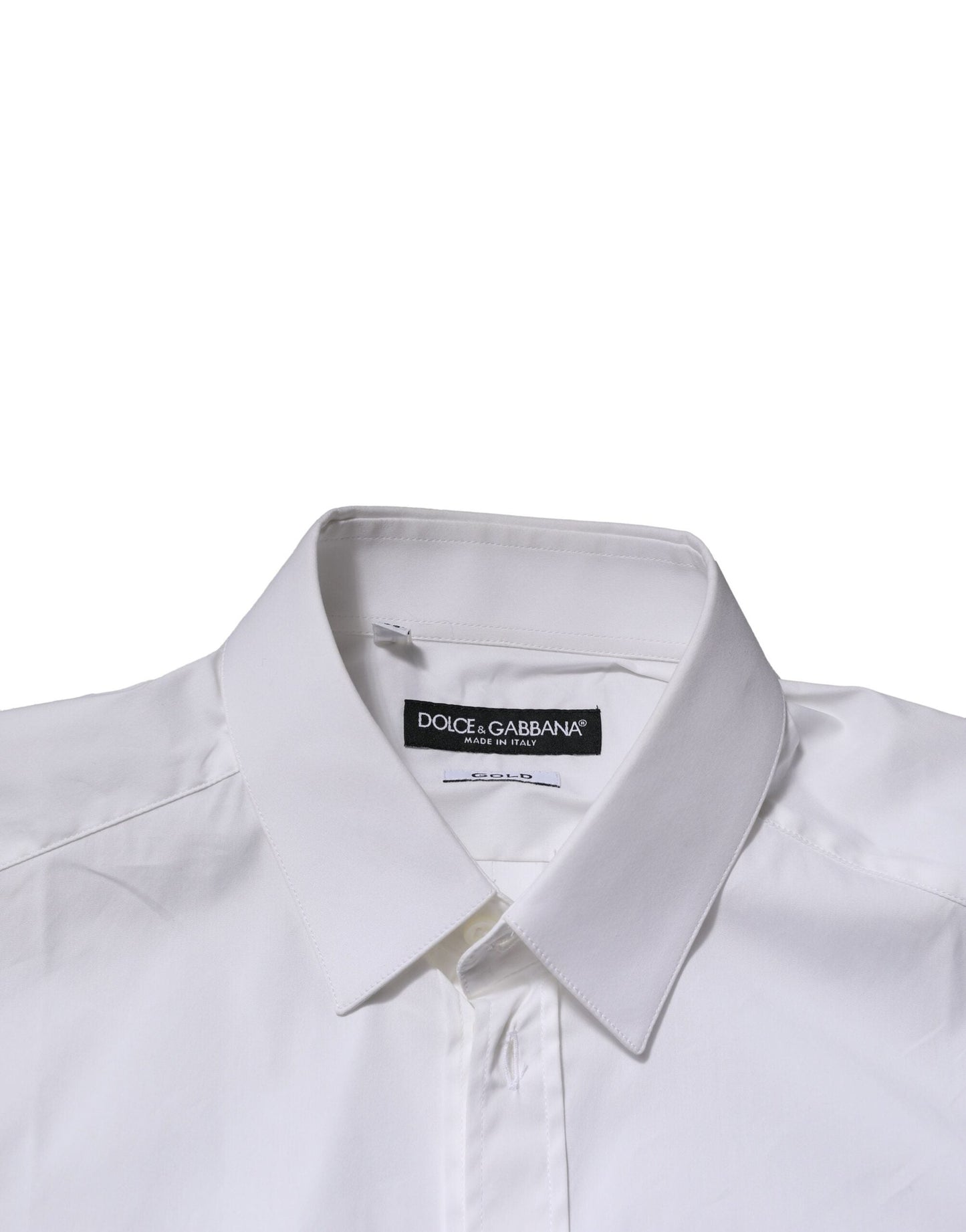 Dolce & Gabbana White GOLD Long Sleeves Dress Formal Shirt