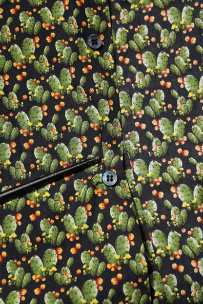 Dolce & Gabbana Multicolor Cotton Cactus GOLD Men Formal Shirt