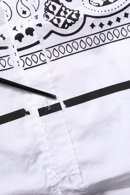 Dolce & Gabbana White MARTINI Bandana Print Formal Shirt