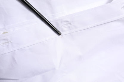 Dolce & Gabbana White Cotton GOLD Long Sleeves Formal Shirt