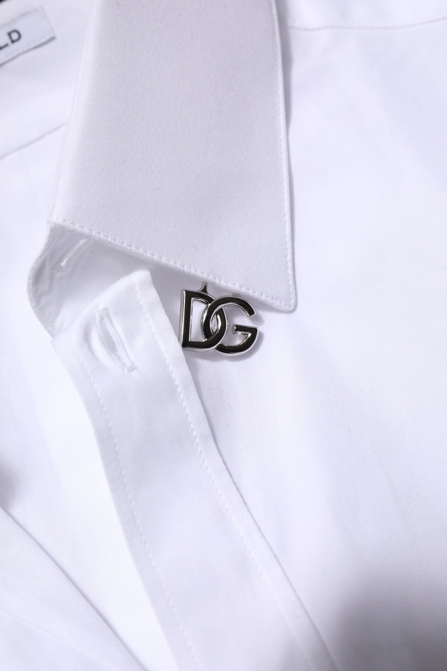 Dolce & Gabbana White Cotton GOLD Long Sleeves Formal Shirt