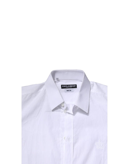 Dolce & Gabbana White MARTINI Long Sleeves Men Formal Shirt